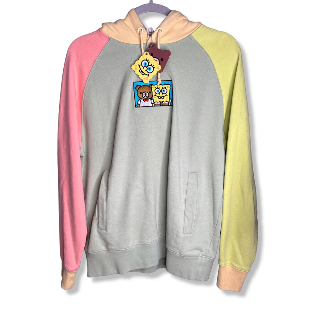 Teddy Fresh x SpongeBob Colorblock Hoodie Small 2020 Limited Designer NWT
